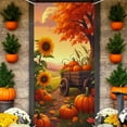 thumbnail image 4 of Thanksgiving Door Cover, Hanging Turkey Pattern Decor for Indoor Outdoor Entryway, Polyester Festival Party Door Decoration(J), 4 of 4