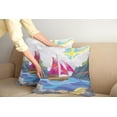 thumbnail image 2 of Ambesonne Nautical Throw Pillow Cover 2 Pack, Sun Sail Boat Vitray, 18", Multicolor, 2 of 5