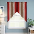 thumbnail image 6 of Red Pink Kitchen Window Curtains, Swag Curtains Valance for Bedroom Living Room Bathroom, Farmhouse Wood Grain Vintage Brown Striped Rod Pocket Window Treatment Curtain Block Drapes 2 Panels 28"x36", 6 of 9