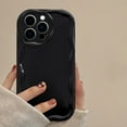thumbnail image 2 of ML Transparent Phone Case For iPhone 15 14 13 12 11 Pro Max X XR XS 8 7 6 6S Plus SE  Solid Color 3D Curly Wavy Silicone Cover, 2 of 5