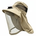 thumbnail image 2 of Solar Fan Sun Hat With Full Mosquito Net Face Shield, UV Blocking Neck Flap Breathable Cooling Headwear For Fishing Gardening Hiking Yard Work(Khaki), 2 of 5