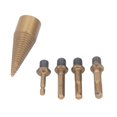 thumbnail image 4 of Broca para Leña, 5 Piezas, 32 Mm, Divisor De Troncos De Madera, Herramienta De Perforación De Cono De Acero C45 con Vástagos, 4 of 14