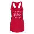 thumbnail image 2 of Wild Bobby, I'm Only Talking to Jesus Today Inspirational/Christian Women Racerback Tank Top, Red, Medium, 2 of 6