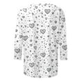 thumbnail image 4 of Qepwscx Plus Size Shirts For Women 3/4 Long Sleeve Valentine'S Day Crewneck Sweatshirt Love Heart Printed Blouses Plus-Size Fall Top Pullover Sweatshirts Graphic Tops & T-Shirts Party Tops, 4 of 5