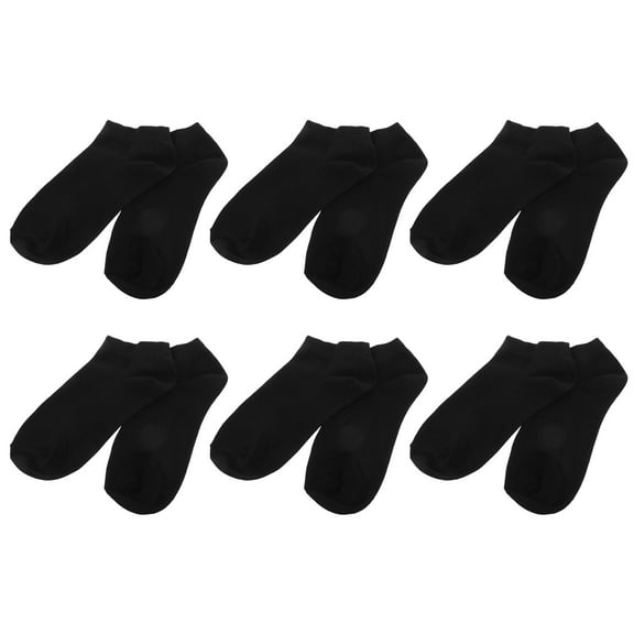Hemoton  6 Pairs Ankle Socks for Women Comfortable Female Miss Woman Black