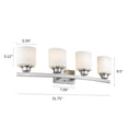 thumbnail image 4 of RADIANCE Goods Contemporary 4 Light Brushed Nickel Bath Vanity Light Opal White Glass 32" Wide, 4 of 4