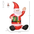 thumbnail image 3 of HOMCOM 4ft Outdoor Christmas Lighted Inflatable Santa Claus w/ Gift Box, 3 of 10