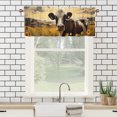 thumbnail image 3 of Cow Sunflower Thermal Insulated Window Curtain Valance Rustic Western Wooden Barn Farm Animal Rod Pocket Window Valance for Living Room Bathroom Bedroom Kitchen 54 by 18 in, 1 Panel, 3 of 6