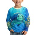 thumbnail image 3 of FUIALDOLG Octopus Sea Turtle Toddler Boy Long Sleeve Shirts 2-Pack Boys Pullover T-Shirt Ocean Animal Graphic Kids Soft Basic Tops for 3-4 Years, 3 of 5