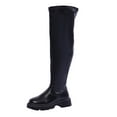 thumbnail image 2 of Wdhugt Over The Knee Boots For Women Thick Sole Side Zipper Slimming Design Chunky Heel Winter Casual Footwear Us 6, 2 of 9