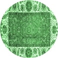 thumbnail image 1 of Ahgly Company Indoor Round Oriental Emerald Green Traditional Area Rugs, 6' Round, 1 of 4