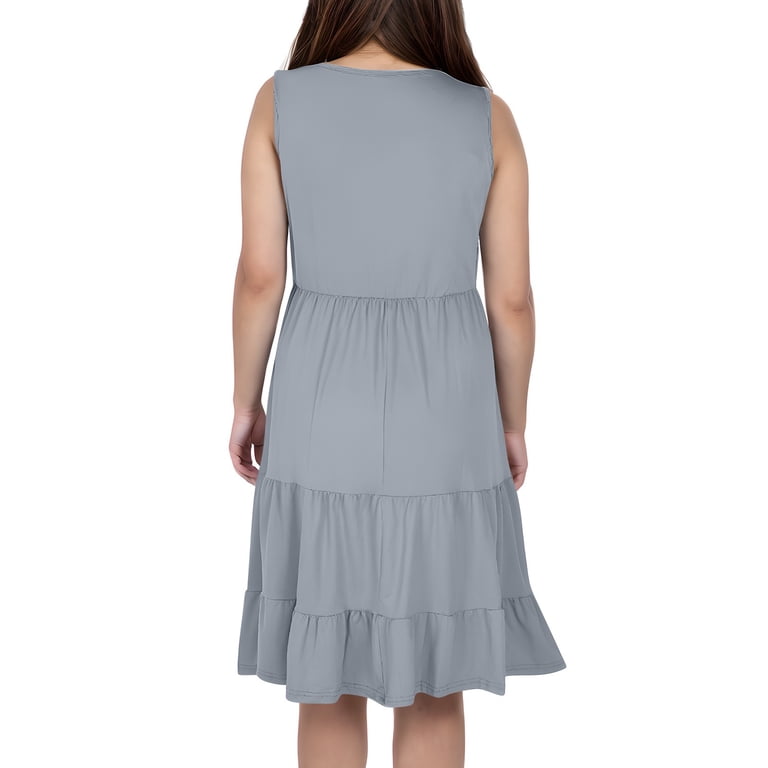Sleeveless Dresses for Women Summer Fall Beach Formal Prom Party Evening Gowns Vacation Hawaiian Tropical Plain Dresses Homecoming Dresses Teen Girls 2026 XL