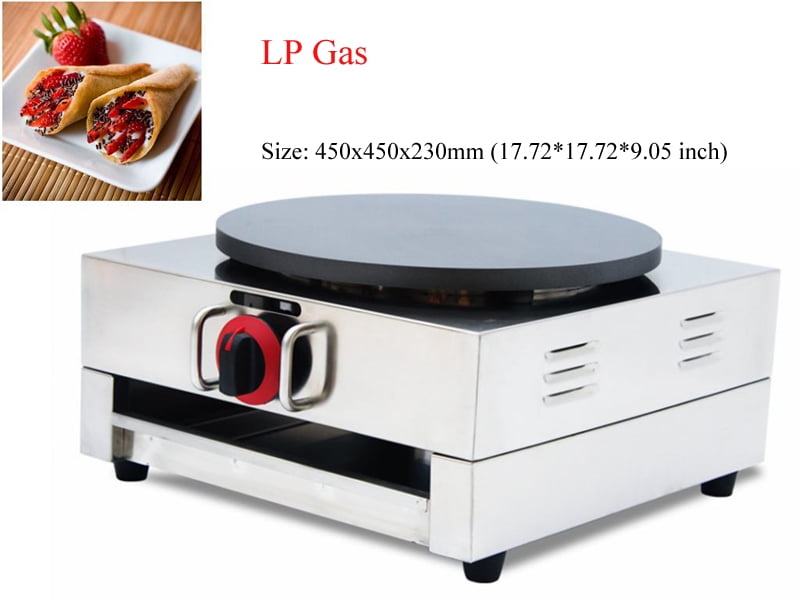 INTSUPERMAI Commercial Pancake Maker LP Gas Crepe Machine Pan Griddle