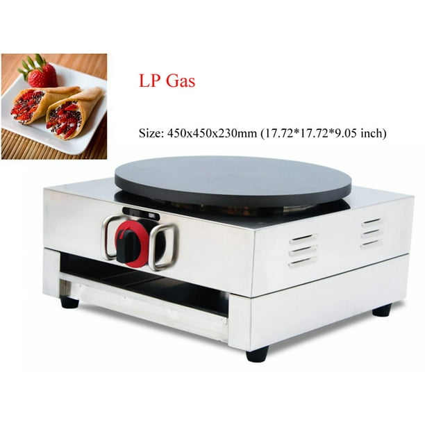 INTSUPERMAI Commercial Pancake Maker LP Gas Crepe Machine Pan Griddle