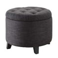 thumbnail image 4 of Convenience Concepts Designs4Comfort Pouf Rond en Tissu Gris, 4 of 5