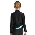 thumbnail image 2 of TTAO Girls Figure Skating Jacket Long Sleeve Stripe Skating Coats Teens Training Practice Outfit Activewear Light Blue 8, 2 of 5
