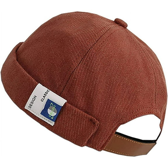 GegeenDomog Men Hats Docker Cap Hats Beanie Sailor Cap Worker Hat Rolled Cuff Retro Brimless Hat with Adjustable