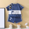 thumbnail image 2 of Tkrady Little Boys Fashion Outfits Spring Summer New Short Sleeve Cute Pattern Tops Shorts 2 Piece Set, Sizes 0-6 Years, 2 of 6