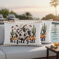 thumbnail image 4 of White Black Pumpkin Fall Outdoor Waterproof Pillow Covers, Farmhouse Plaid Botanical Cactus Decorative Rectangle Throw Pillowcase Sofa Cushion Sham for Patio/Couch/Chair, 20"x12" 2 Pack, 4 of 8