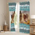 thumbnail image 3 of Manfei Wild Wolf Blackout Curtains Set of 2 (52x84 Each),Aztec Geometric Print Curtain,Blue, 3 of 7
