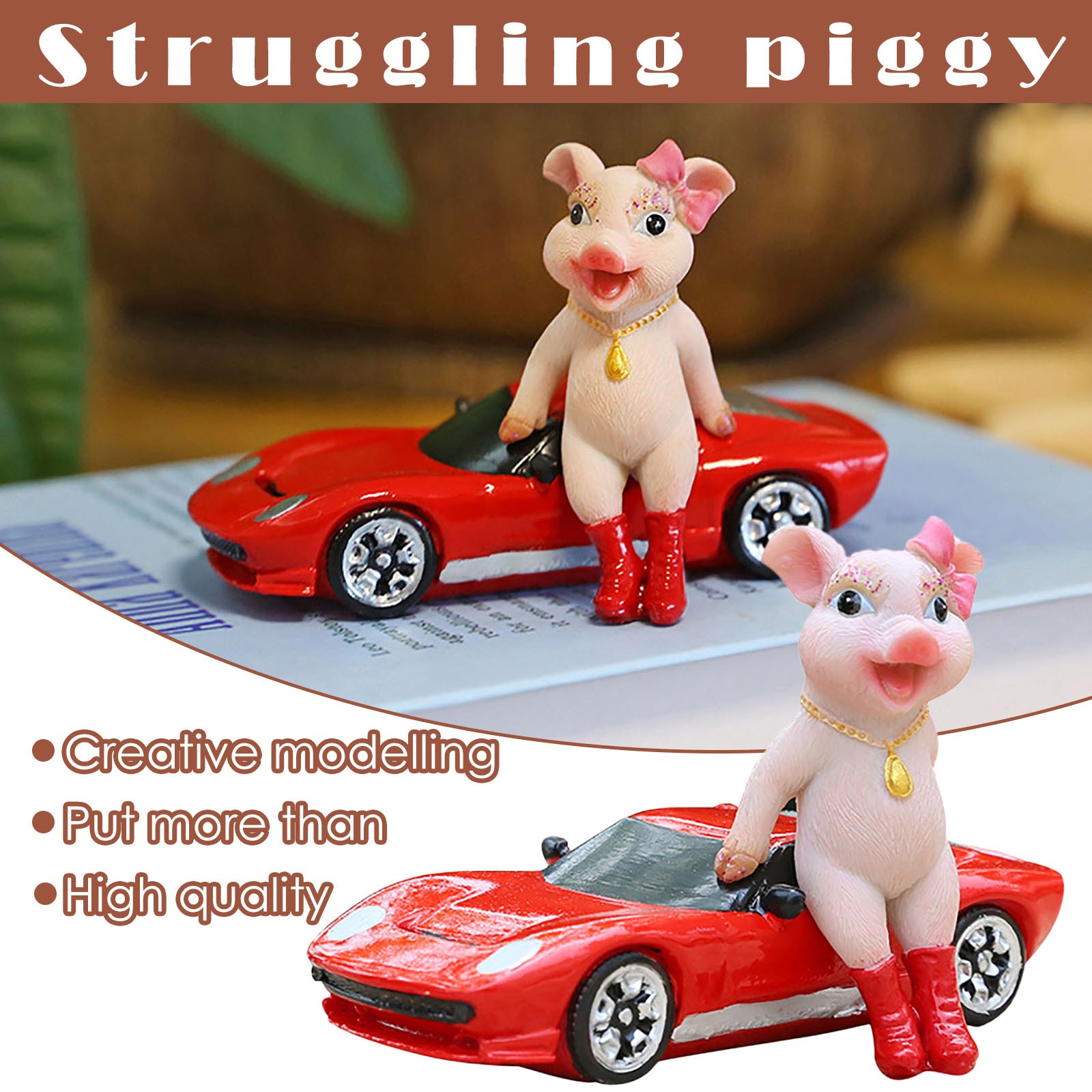 Creative Simulation Of Pig Ornaments Moving Brick Cart Inspirational