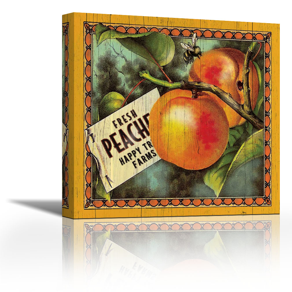 Peach Label Contemporary Fine Art Giclee On Canvas Gallery Wrap Wall Decor Art Painting 24 X 24 Inch Ready To Hang Walmart Com Walmart Com