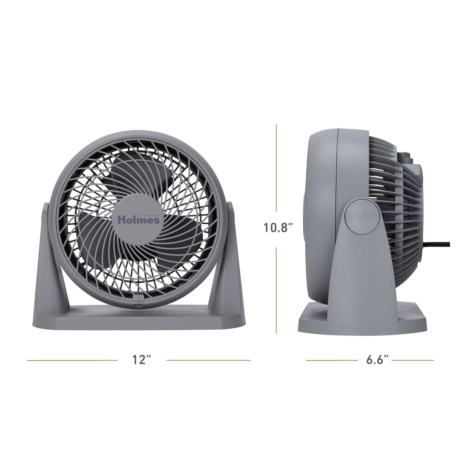 Holmes Blizzard 3-Speed Air Circulator Fan, 90° Adjustable Tilt, Removable Grill, Gray, 14086