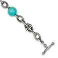 thumbnail image 1 of Sterling Silver Two Tone Silver And Gold Plated Sterling Silver w/Reconstructed Turquoise Bracelet, 1 of 2