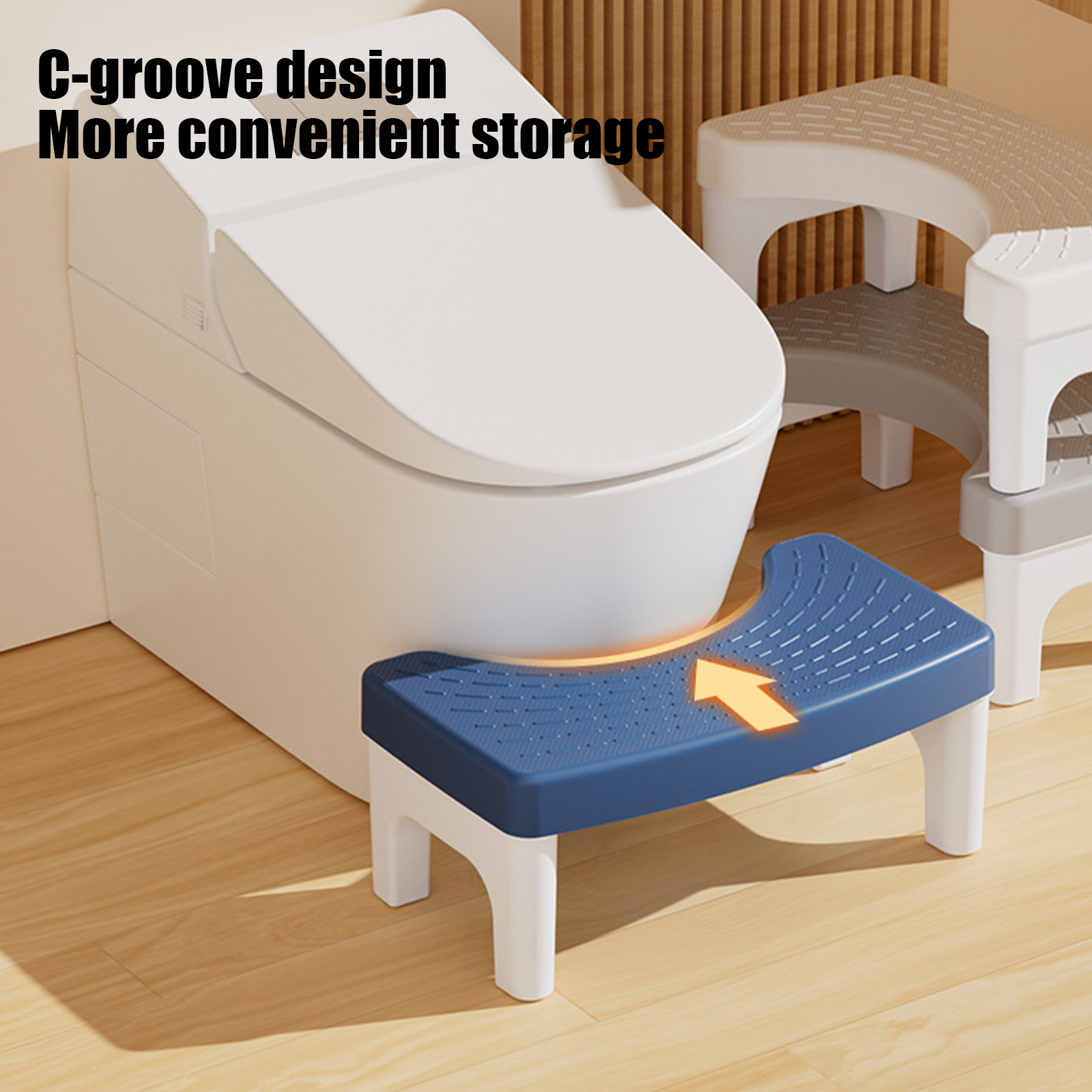 6.7 Inch Toilet Stool For Better Pooping - Ergonomic Squat Stool For Adults, Kids & Seniors, Non-Slip Bathroom Step Stool