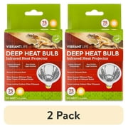 (2 pack) Vibrant Life Deep Heat Bulb for Reptile Terrarium Habitat Lighting, 75 Watts