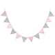 thumbnail image 5 of Banderines de cumpleaños para fiestas infantiles, banderines de algodón, decoración de pared para niños, color rosa, plateado, floral Jumpingount HA6324-06B, 5 of 6