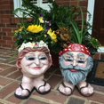 thumbnail image 6 of Homestyles 12"H Muggly Hippie "Jerry" Painted Face Humorous Planter Statue (Holds 4" Pot), 6 of 6