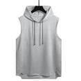 thumbnail image 2 of APEXFWDT Men's Hooded Athletic Tank Top Summer Casual Pullover Drawstring Sleeveless Top Workout Fitness Vest,XL,Gray, 2 of 7