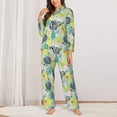 thumbnail image 2 of Balery Shell Clam Conjunto de Pijama con Estampado para Mujer, Conjunto de Dos Piezas con Manga Larga, Ropa de Dormir Suave con Bolsillos, Pijamas Cómodos-Medium, 2 of 7