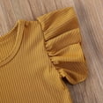 thumbnail image 4 of EIMELI Newborn Baby Girl Ruffle Short Sleeve Romper Bodysuit Basic Solid Color T-Shirt Tops Summer Clothes Navy Blue 6-12 Months, 4 of 7