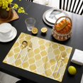 thumbnail image 3 of Yellow Geometric Placemats Set of 8, Morocco Modern Abstract Plaid Art Placemats for Dining Table, Place Mats for Kitchen Tabletop, Waterproof Wipeable Dining Table Mats Set, 3 of 9
