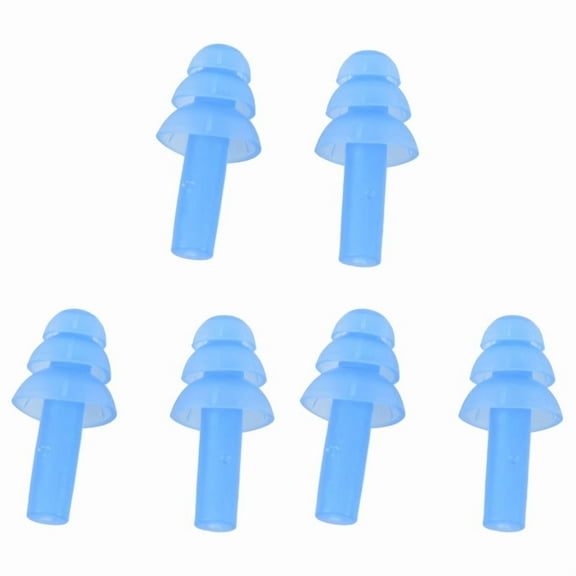 3 Pair Swimming Dive Flexible Silicone Ear Plugs Earplug Blue