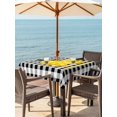 thumbnail image 3 of Outdoor Tablecloth with Umbrella Hole for Patio/Picnic/Party/Camping, Yellow Lemons Waterproof Table Cloth Square Cover Washable, Summer Botanical Black White Plaid Farmhouse (54"x 54"), 3 of 8
