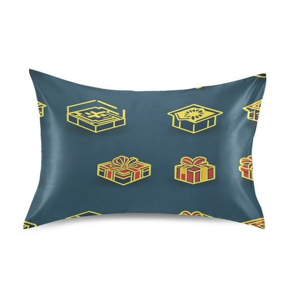 Gifts Pattern Luxury Silky Soft Pillowcase Standard Size Wrinkle Resistant Envelope Closure 20x26in