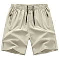 thumbnail image 5 of Men's Quick Dry Athletic Shorts Workout Running Elastic Waist Drawstring Summer Gym Shorts with Zipper Pockets, 5 of 5