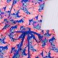 thumbnail image 6 of Conairie Women Valentine Pajamas Set Bow Print Button Down Shirt And Shorts Pj Set Lounge Soft Two Piece Holiday Sleepwear Navy M, 6 of 6