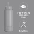 thumbnail image 2 of Hydrapeak 26oz Sport Insulated Water Bottle with Straw or Chug Lid, Leak & Spill Proof, Keeps Drinks Cold for 24 Hours, Hot for 12 Hours, Premium Stainless Steel Water Bottles (26oz, Grey), 2 of 9