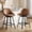 Brown, variant on Spruce & Spring Modern Upholstered Bar Stool with Back, Metal Frame Counter Height Stool with Footrest for Kitchen Island Dining, Boucle Fabric, Set of 2, Cream