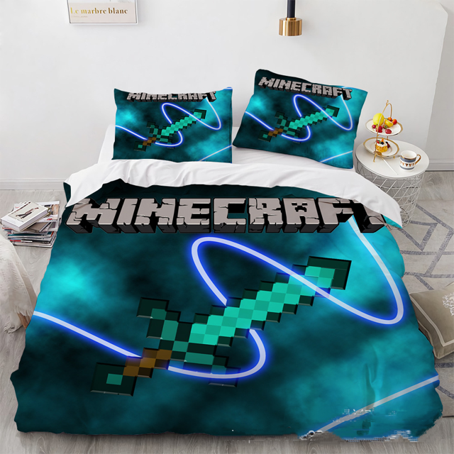 siniker Bedding Set Kids Quilt Cover 3D Cartoon Playing Bed Cover Set with Pillowcase and Zipper Closure