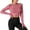 Pink, variant on Plebaso Womens Cropped Workout Tops Long Sleeve Athletic Tops UPF 50+ Sun Protection Shirts with Thumb Holes