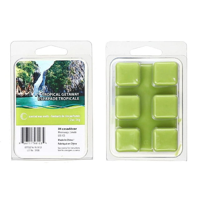 IH Casa Decor 6Pk La Cire Parfumée Fondait Une Escapade Tropicale - Ensemble De 4