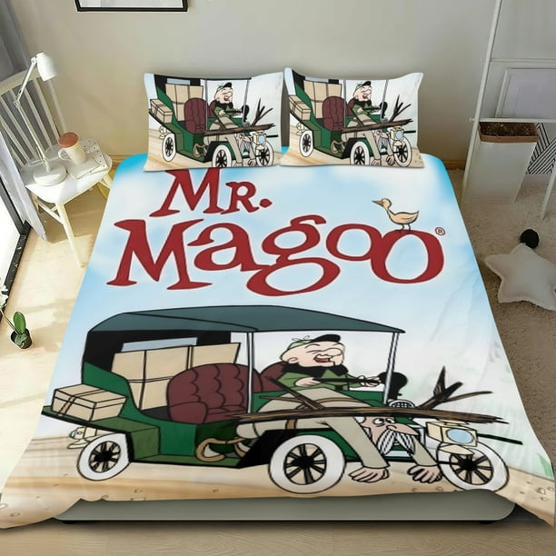 Sr. Magoo Conjunto de sábanas temático, trío de piezas, cómodo y amigable con la piel, diseño único, regalo de decoración para el hogar para familiares, amigos y fans, 90 cm * 190 cm