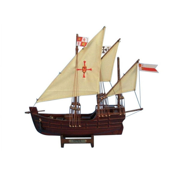 Handcrafted Model Ships Nina12 Nina 12 in. Decorative Famous Ship