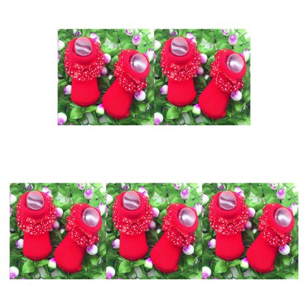 

wrea5pcs 1 Pair Girl Kids Newborn Infant Baby Socks Warm Lace Bowknot Non-slip Cotton Ankle Cute Socks