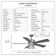 thumbnail image 3 of Luxury Coastal Ceiling Fan, 20.755H x 56W, with Shabby Chio Style, Galvanized Steel, UHP9301 by Urban Ambiance, 3 of 5